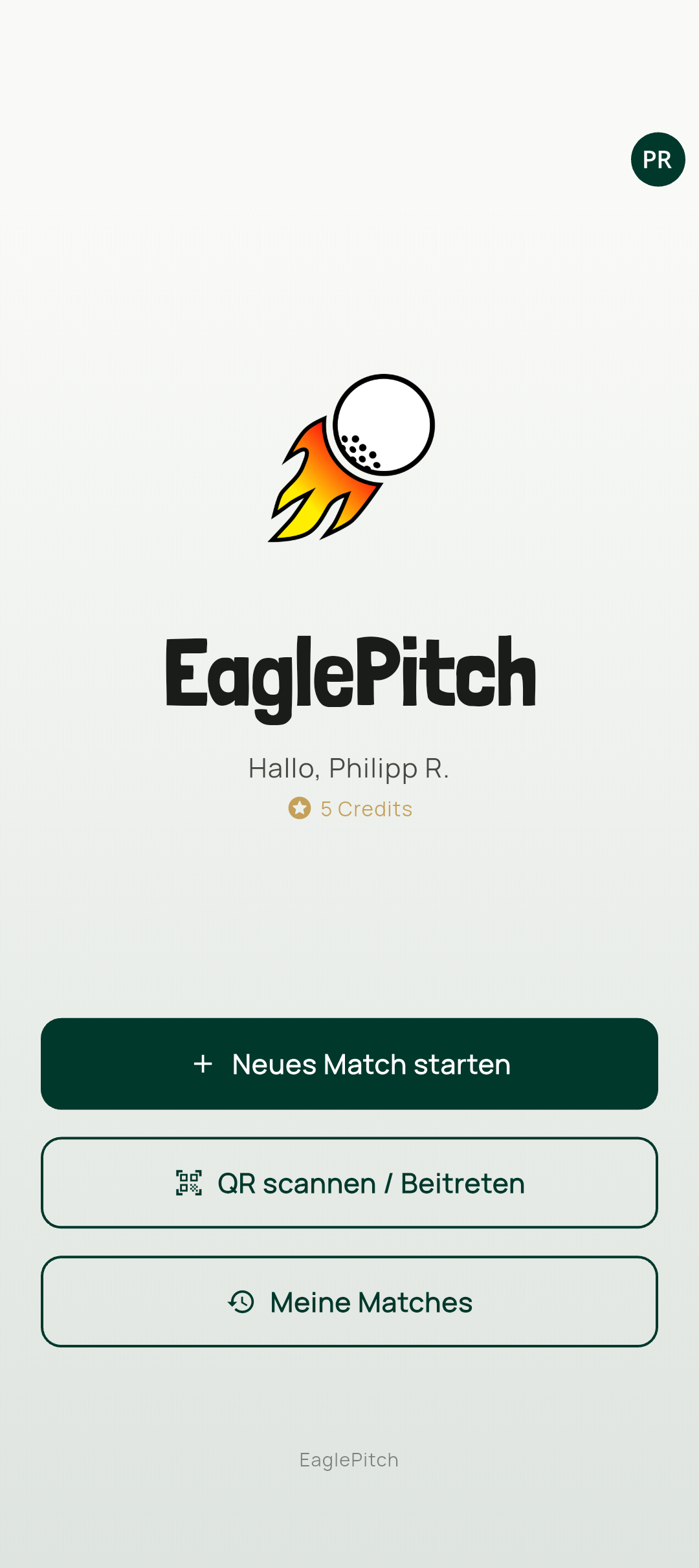 EaglePitch Startbildschirm